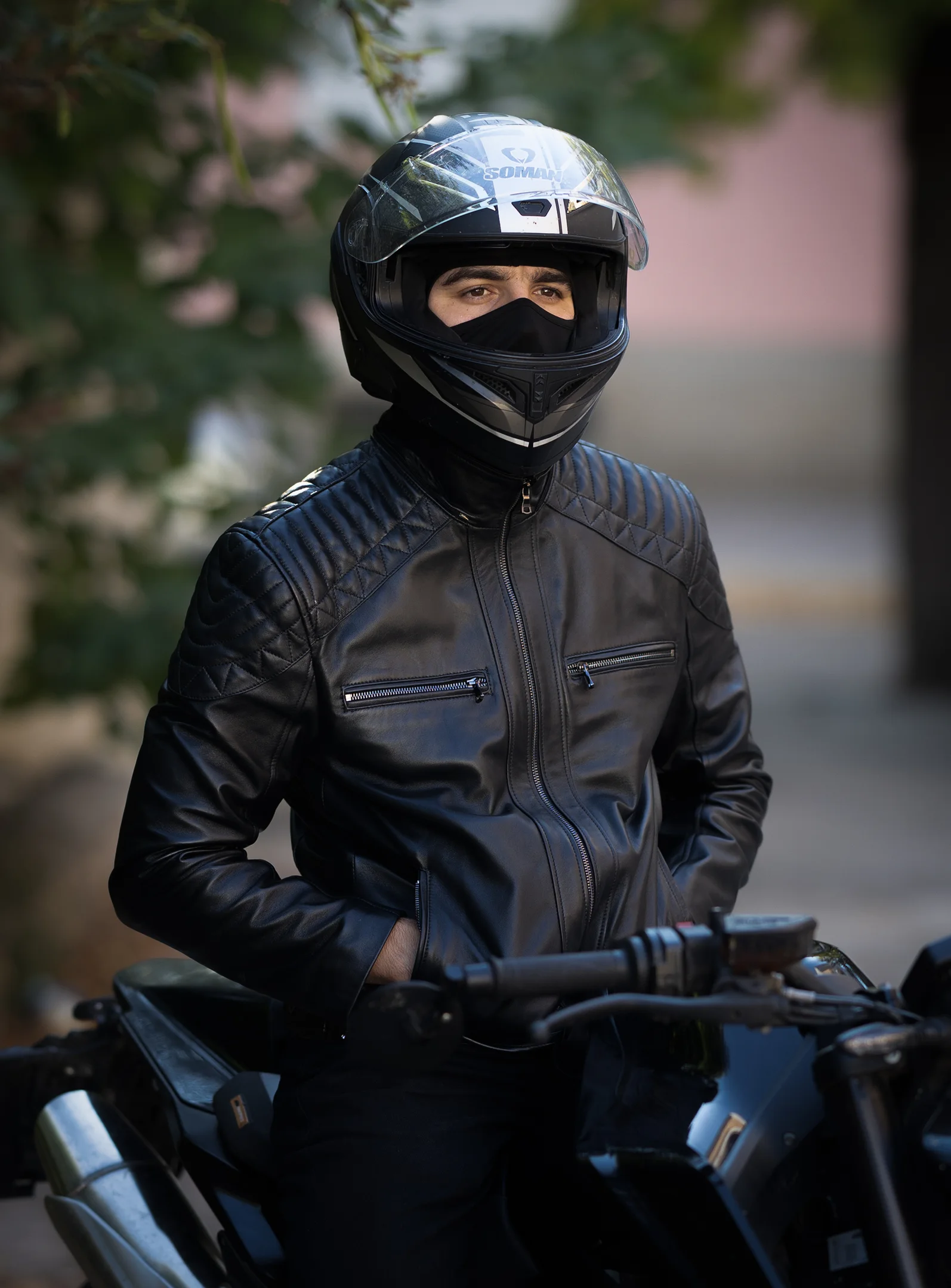 Rebel on Motorcycle Front
